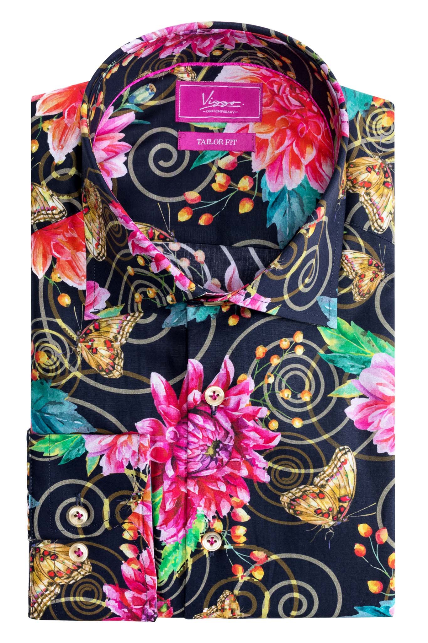 CAMASA NEAGRA CU PRINT FLORAL