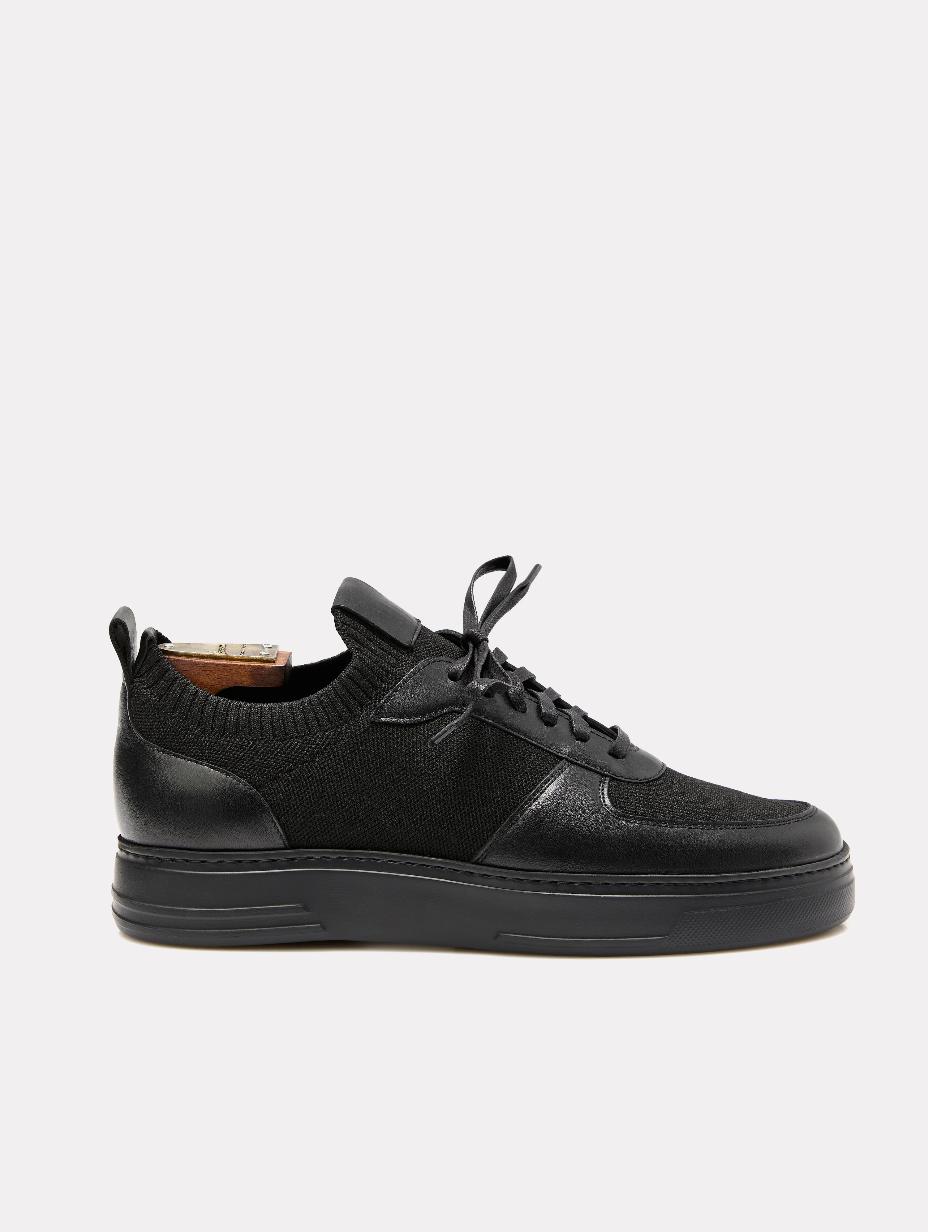 SNEAKERS NEGRU piele & textil