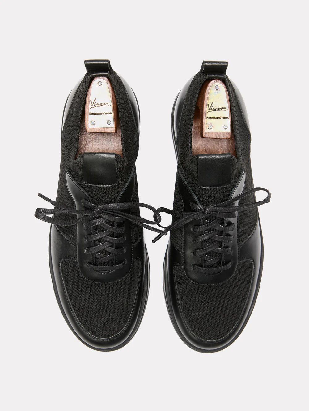 SNEAKERS NEGRU piele & textil