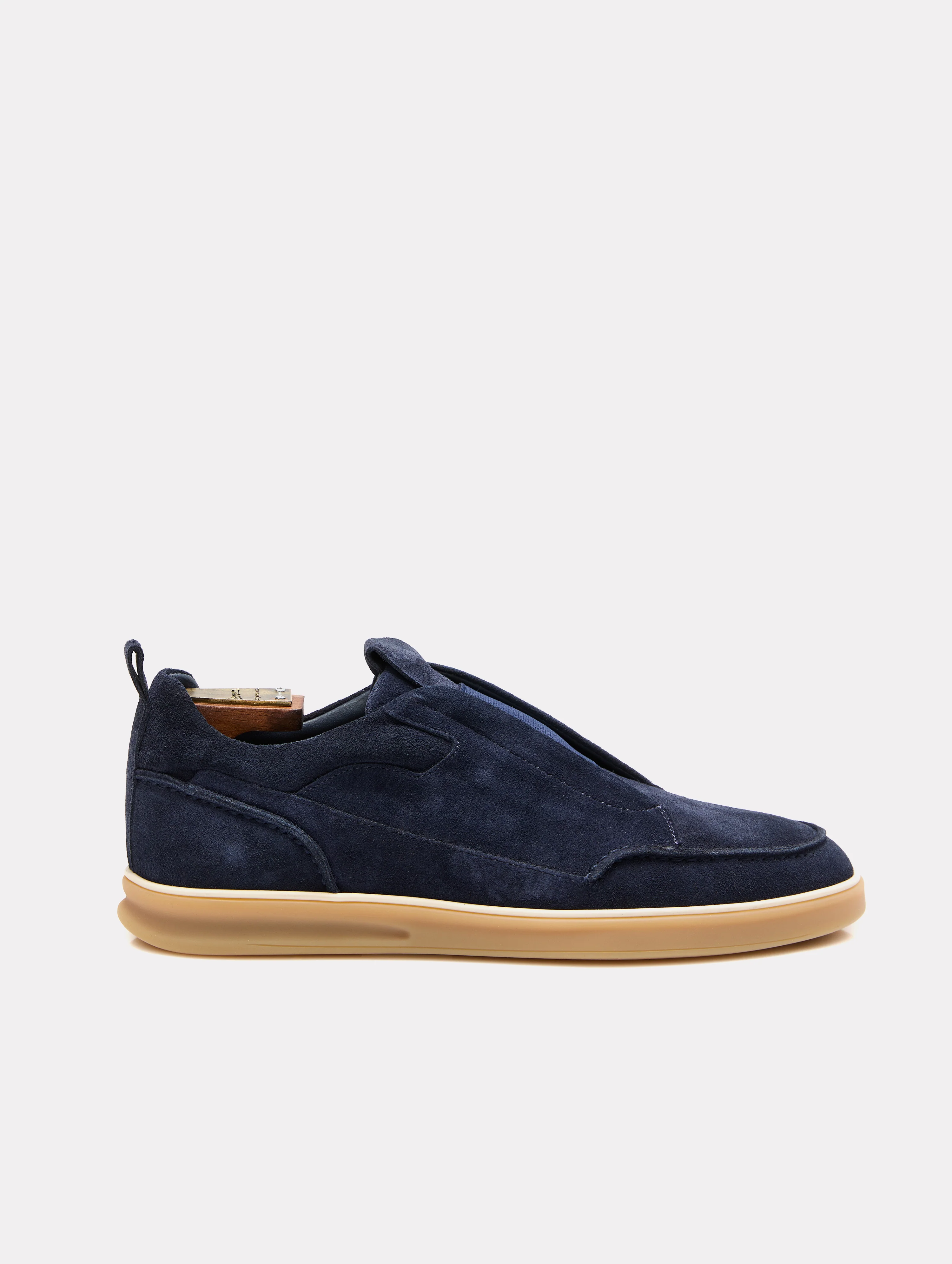 Slip-on sneakers din piele intoarsa navy