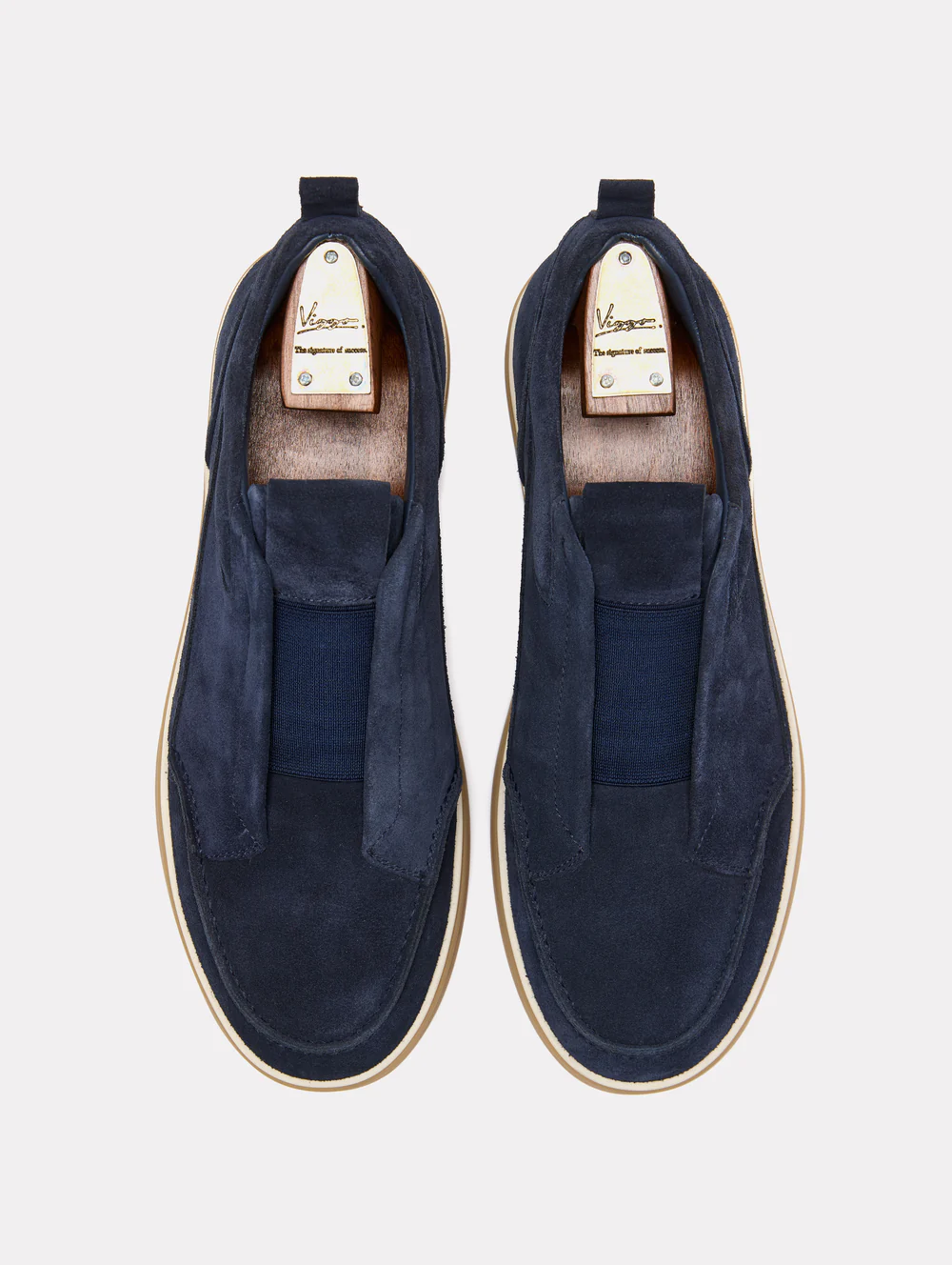 Slip-on sneakers din piele intoarsa navy