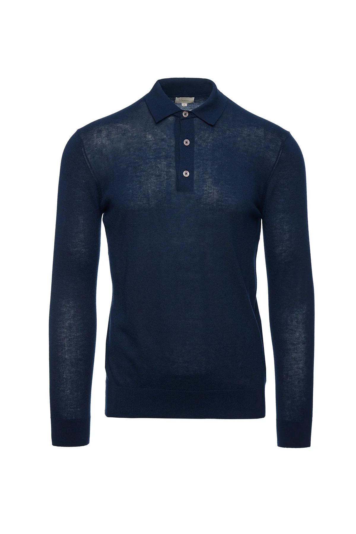 Bluza casmir & matase, guler Polo, navy