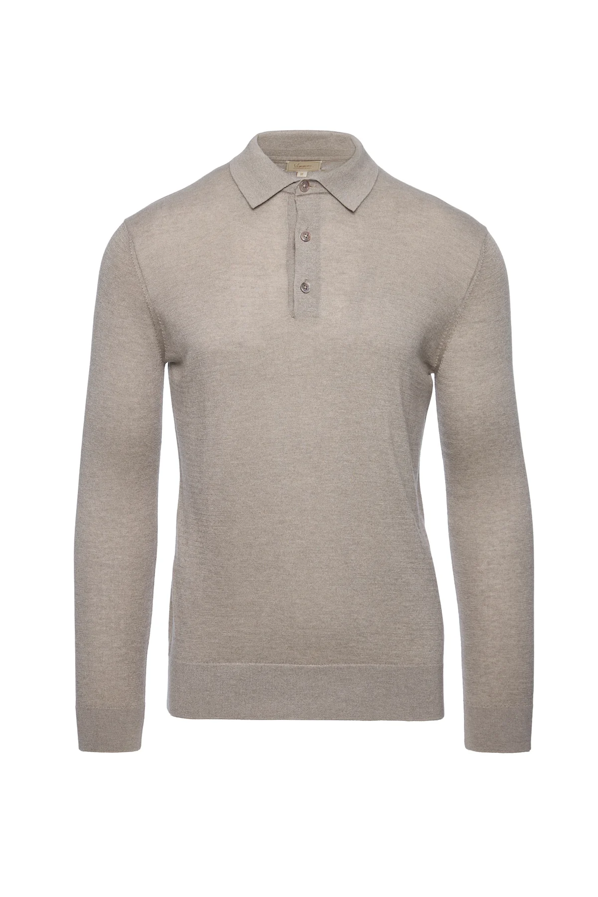 Bluza casmir & matase, guler Polo, grej