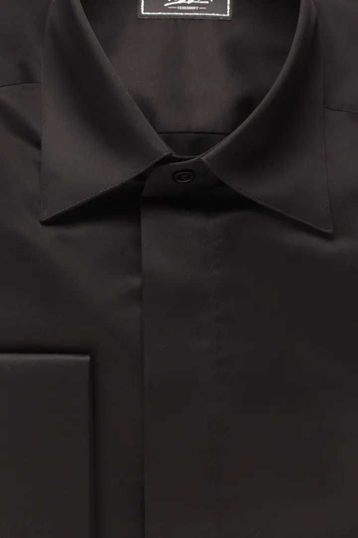 CAMASA NEAGRA MANSETA BUTONI