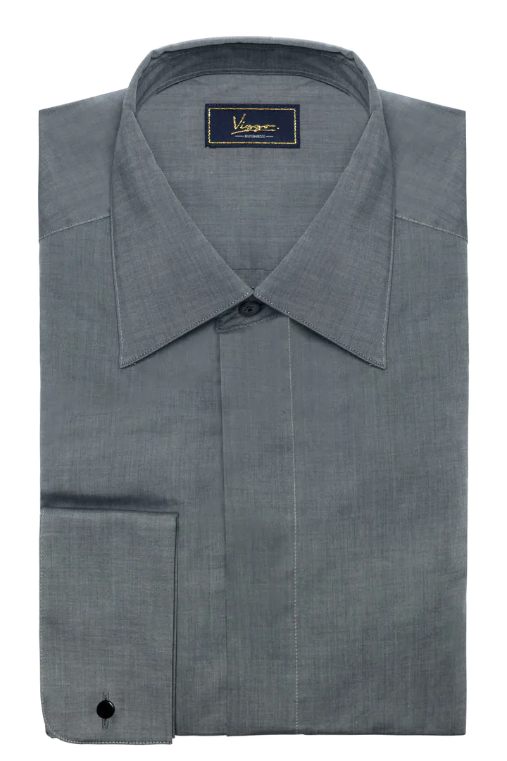 CAMASA GRI MANSETA BUTONI