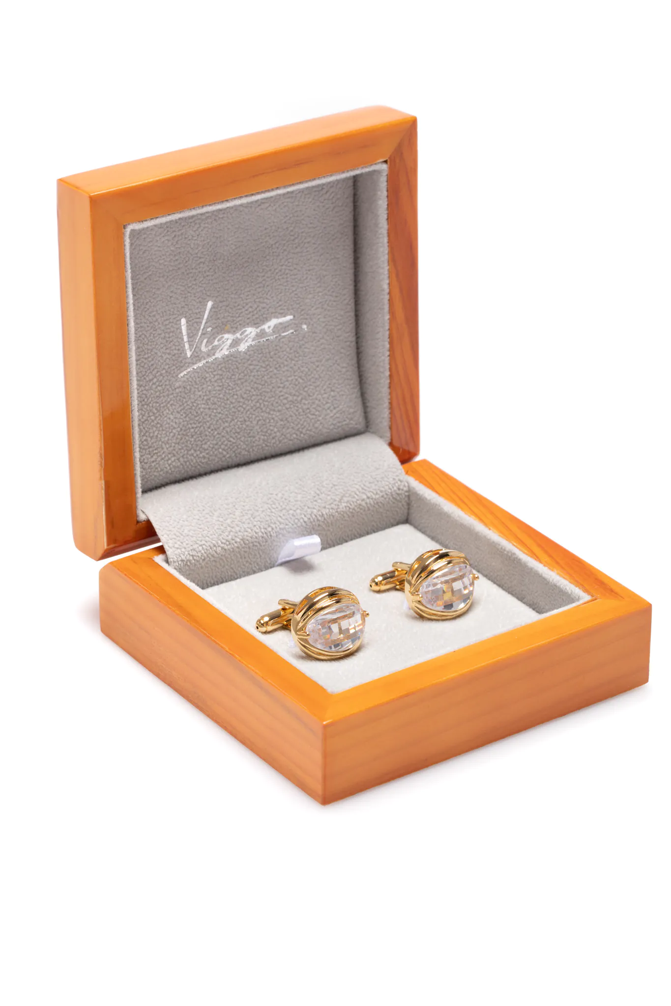 BUTONI OVALI AURII CU CRISTALE - imagine 3