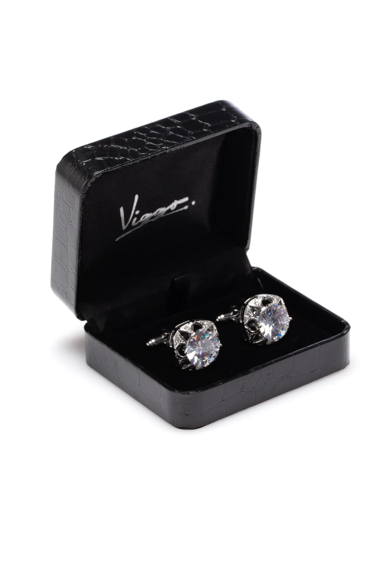 BUTONI ARGINTII CU CRISTALE - imagine 3