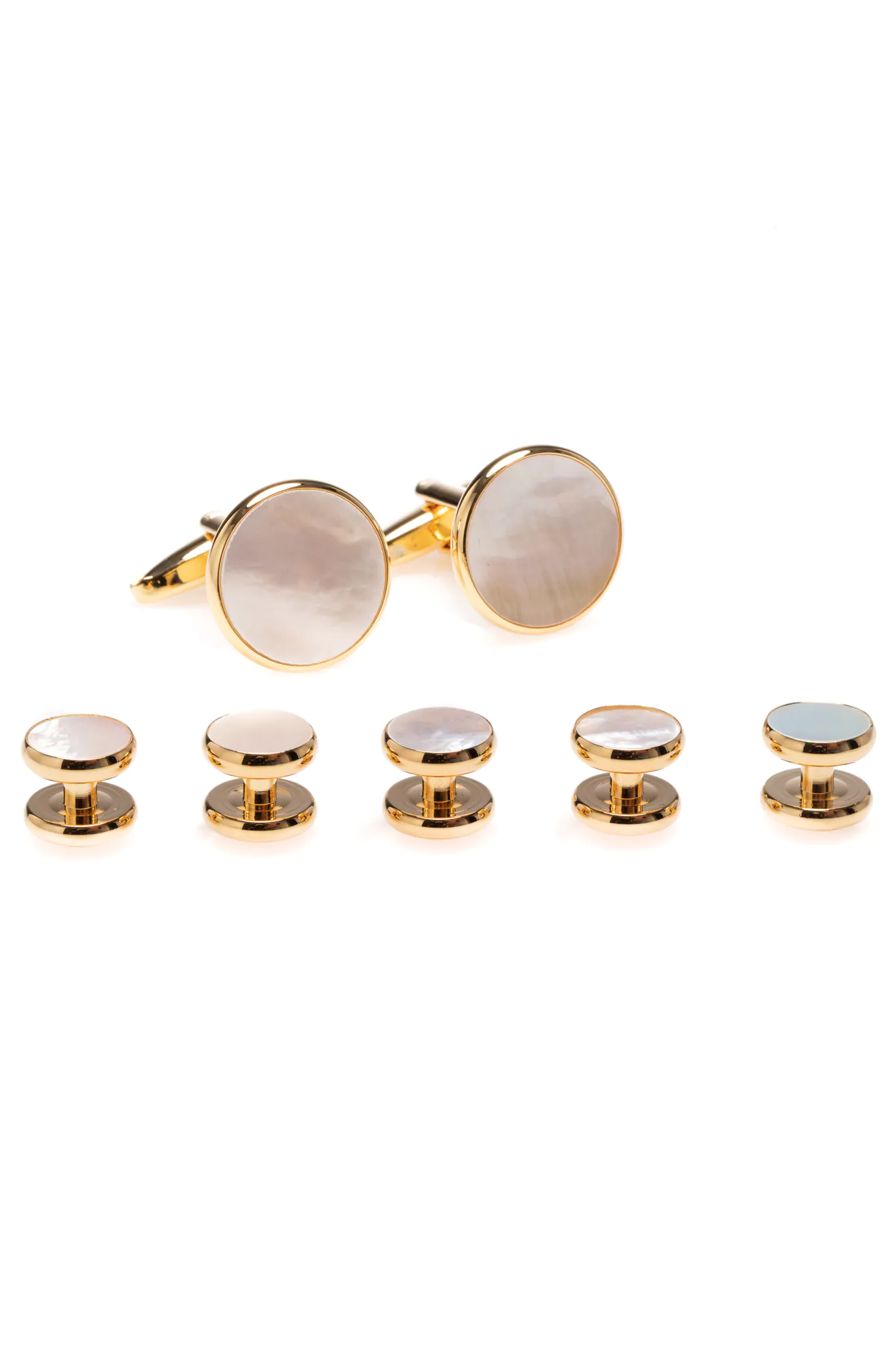 SET BUTONI SI NASTURI AURII CU PIATRA ALBA