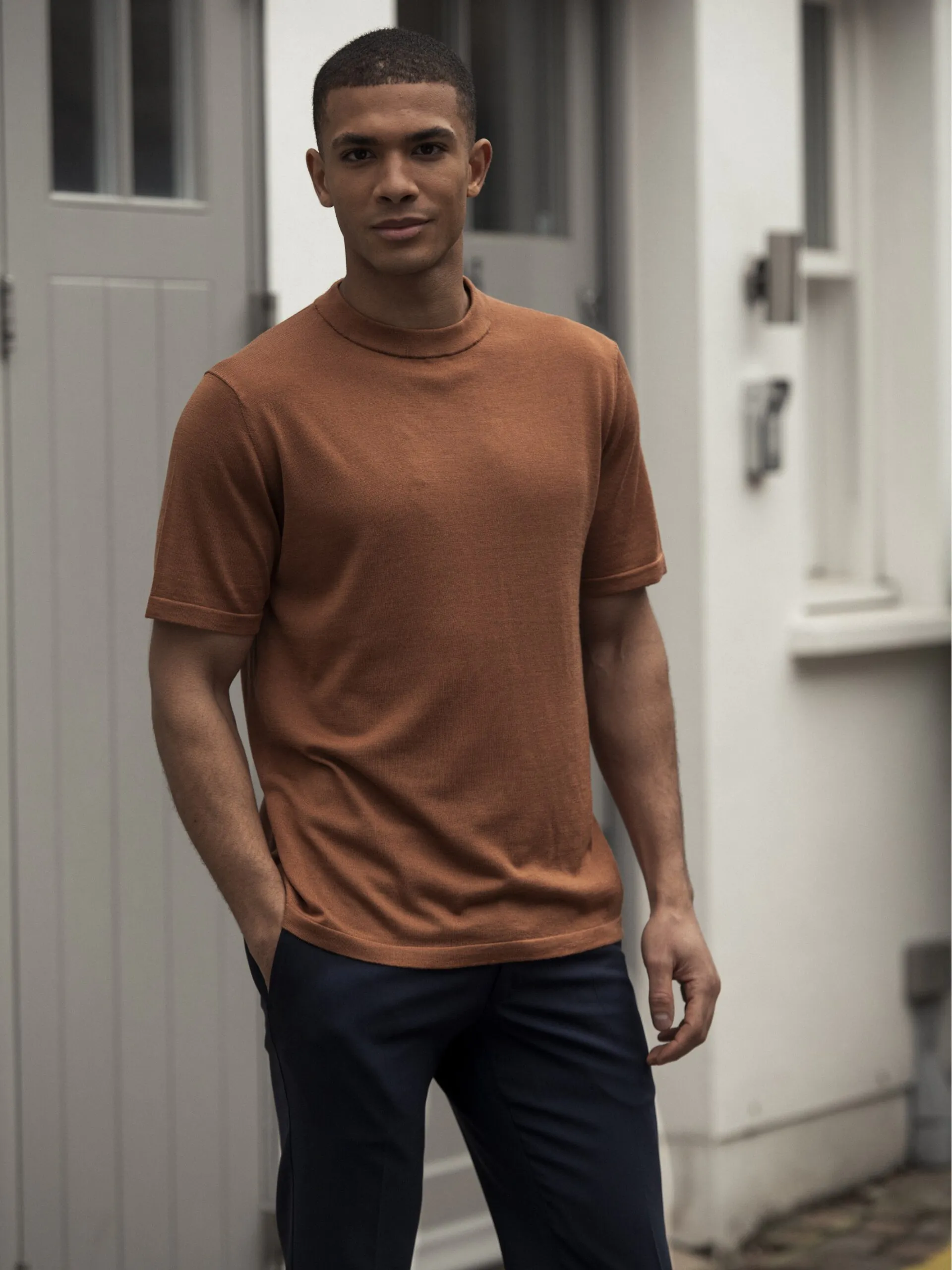 TRICOU CAMEL DIN MATASE NATURALA SI LANA MERINO - imagine 3