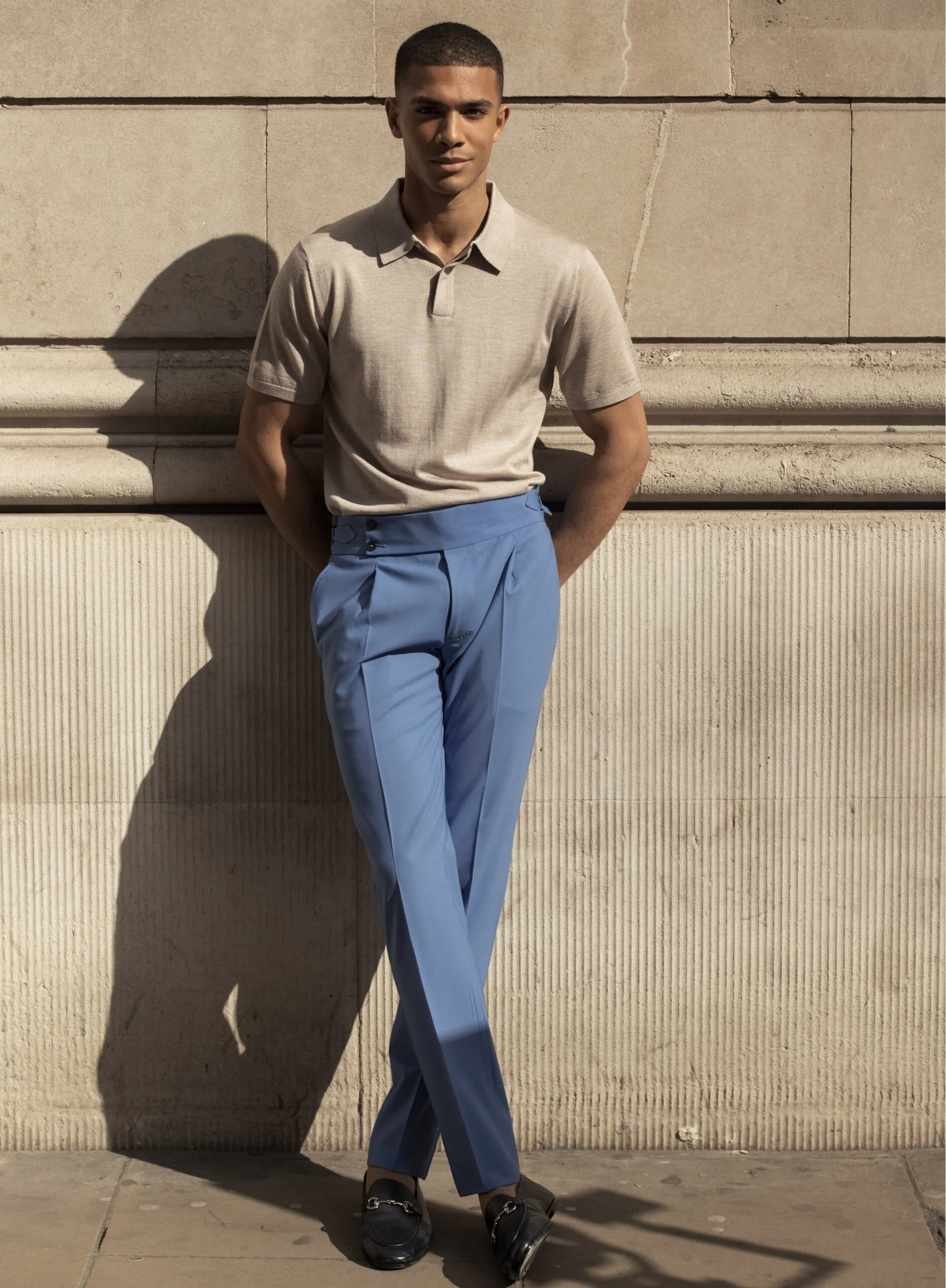 TRICOU POLO BEIGE DIN MATASE NATURALA SI LANA MERINO