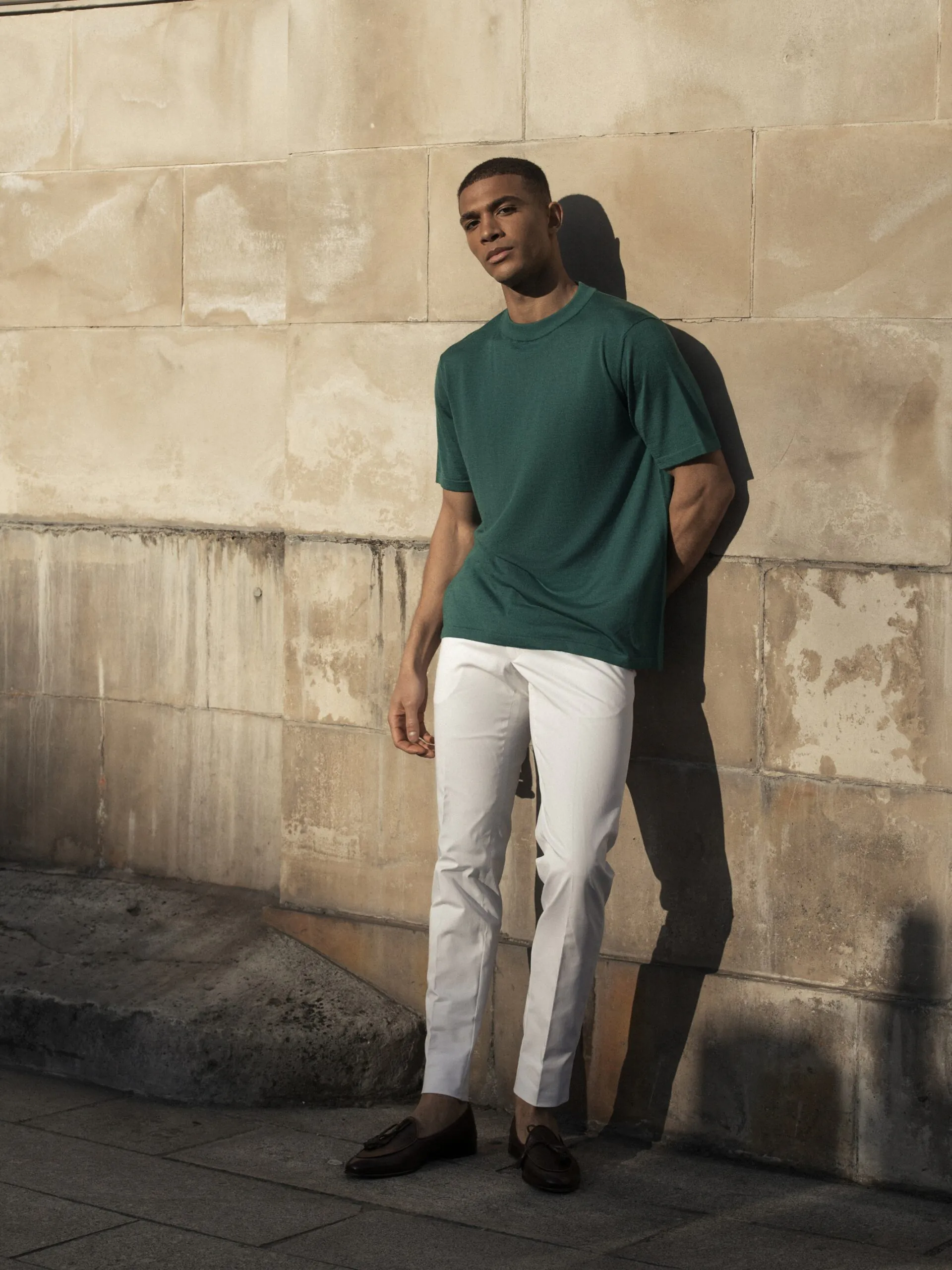 TRICOU VERDE DIN MATASE NATURALA SI LANA MERINO