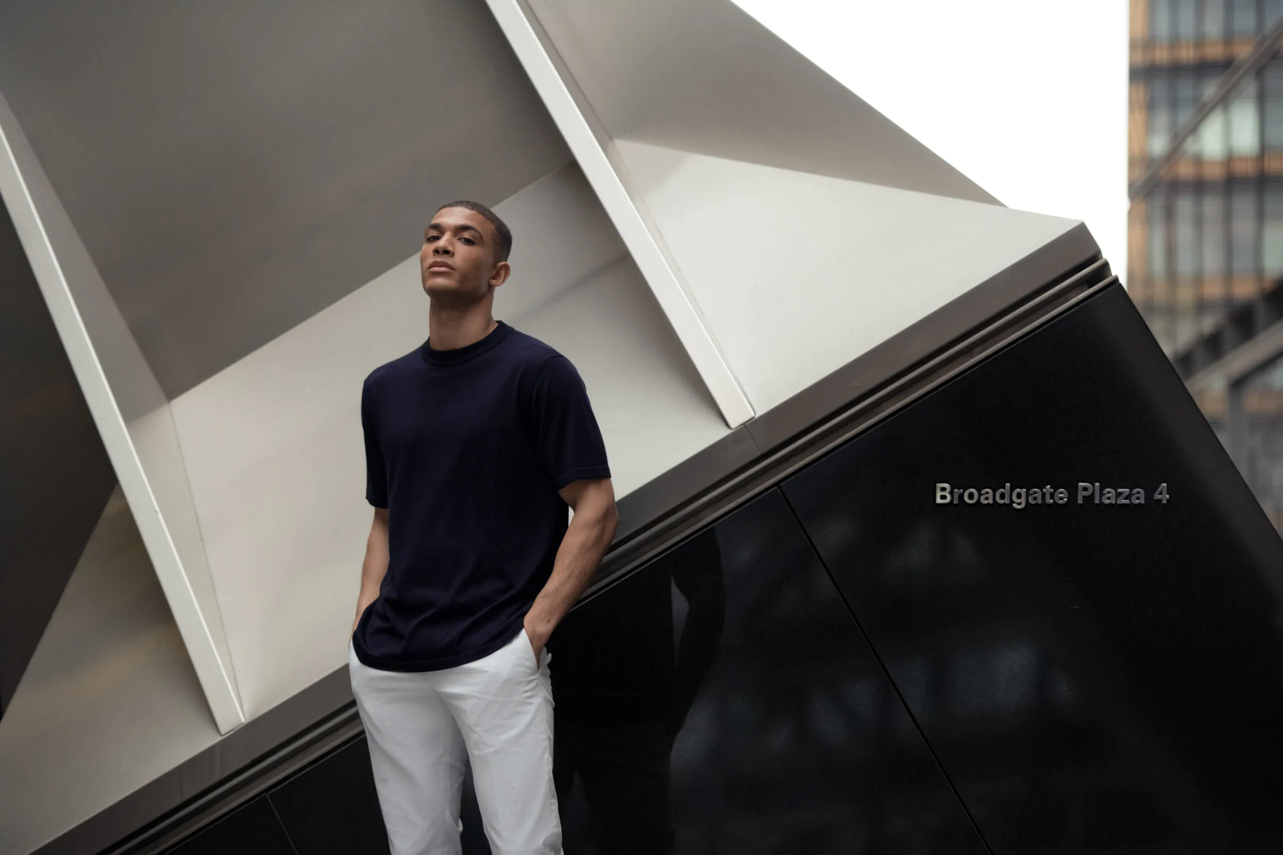 TRICOU NAVY DIN MATASE NATURALA SI LANA MERINO - imagine 3