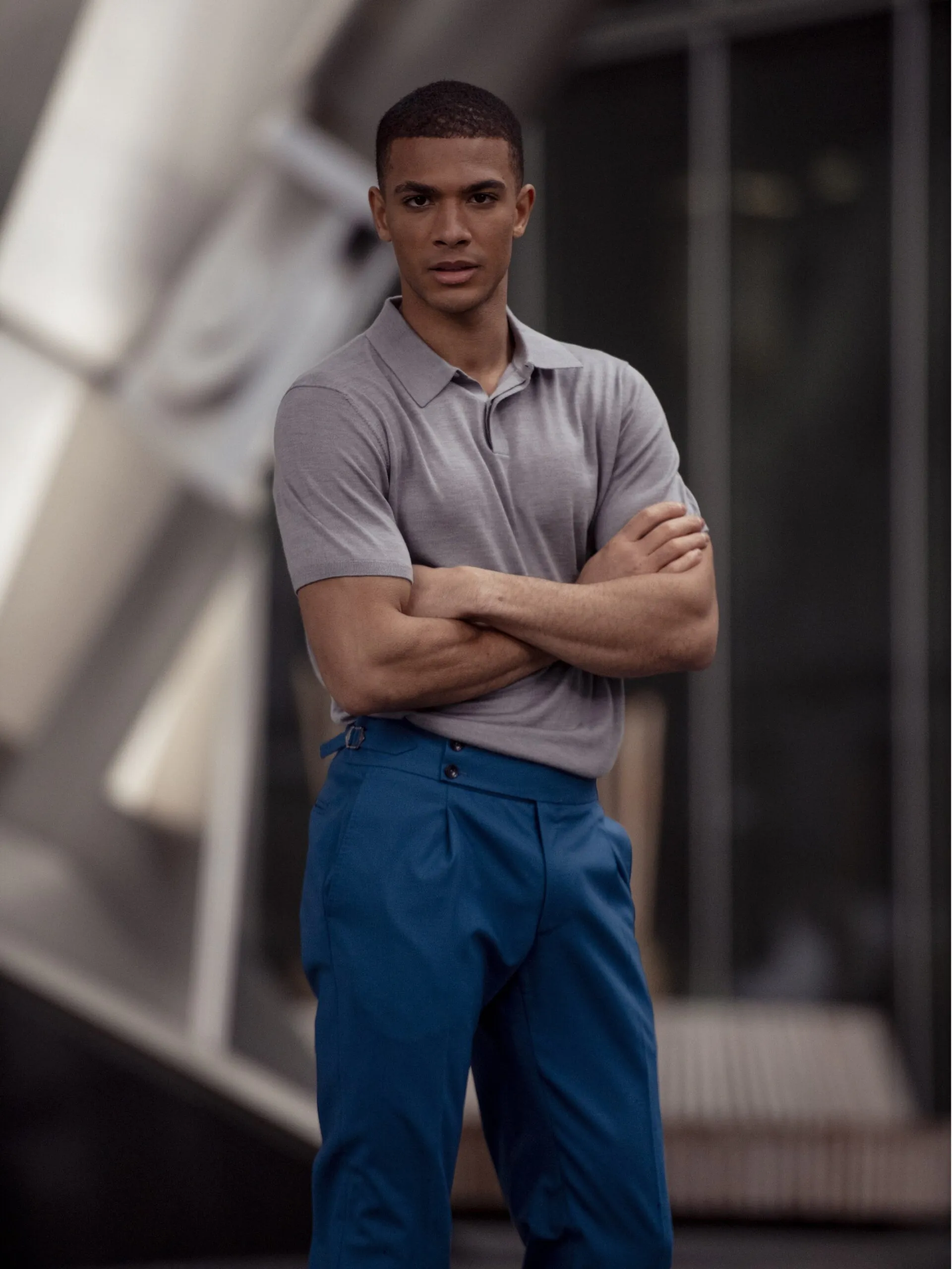 PANTALONI TURQUOISE CU TALIE AJUSTABILA