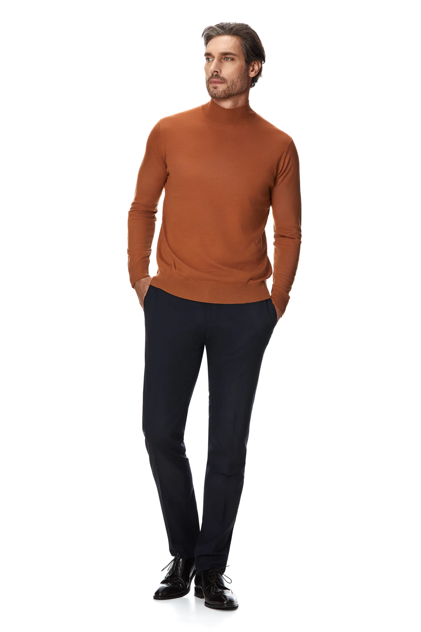 MALETA CAMEL DIN LANA MERINO EXTRA FINA 16 GG - imagine 3