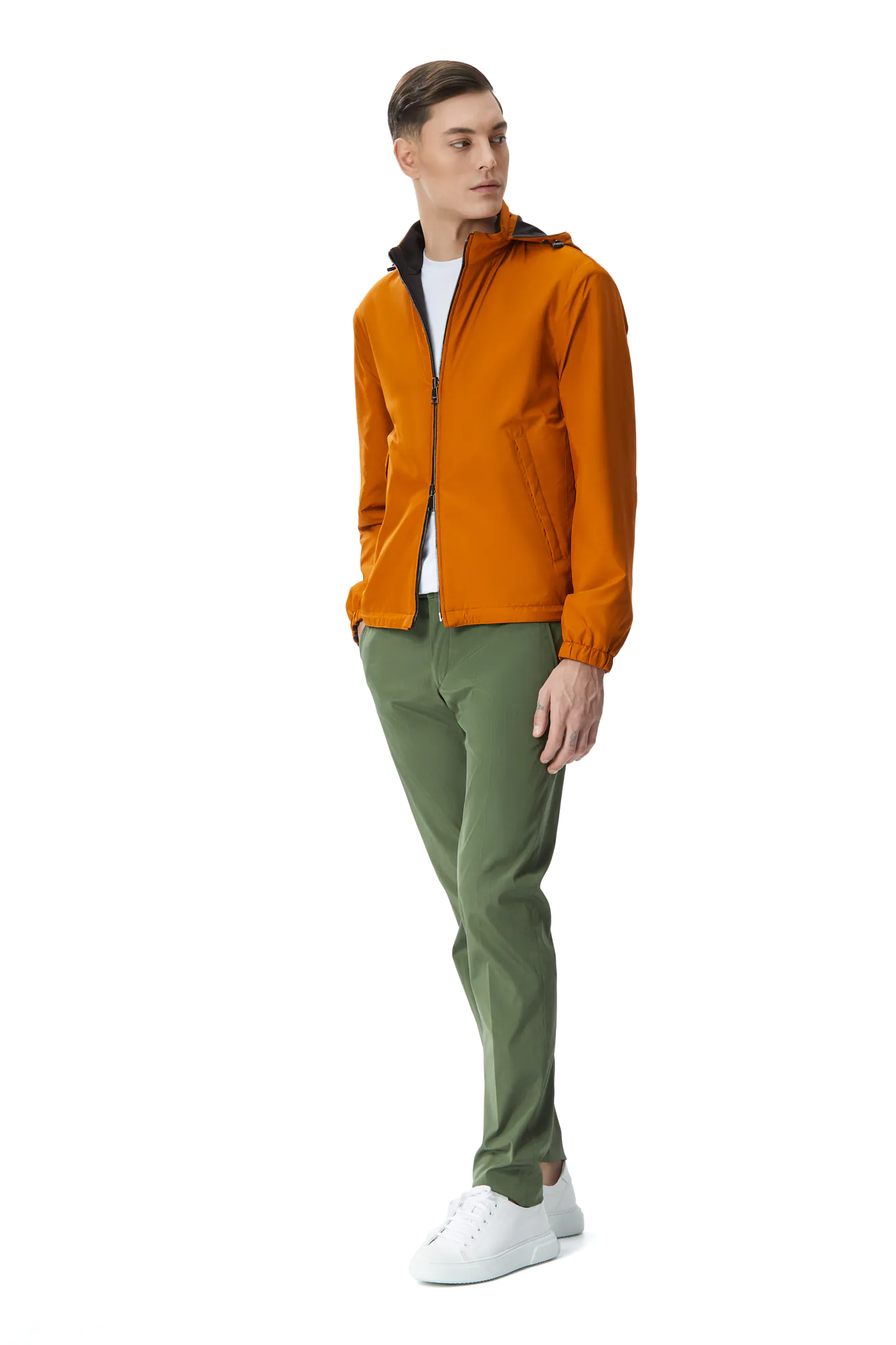 JACHETA REVERSIBILA CAMEL/MARO DIN MATERIAL TEHNO SI LANA