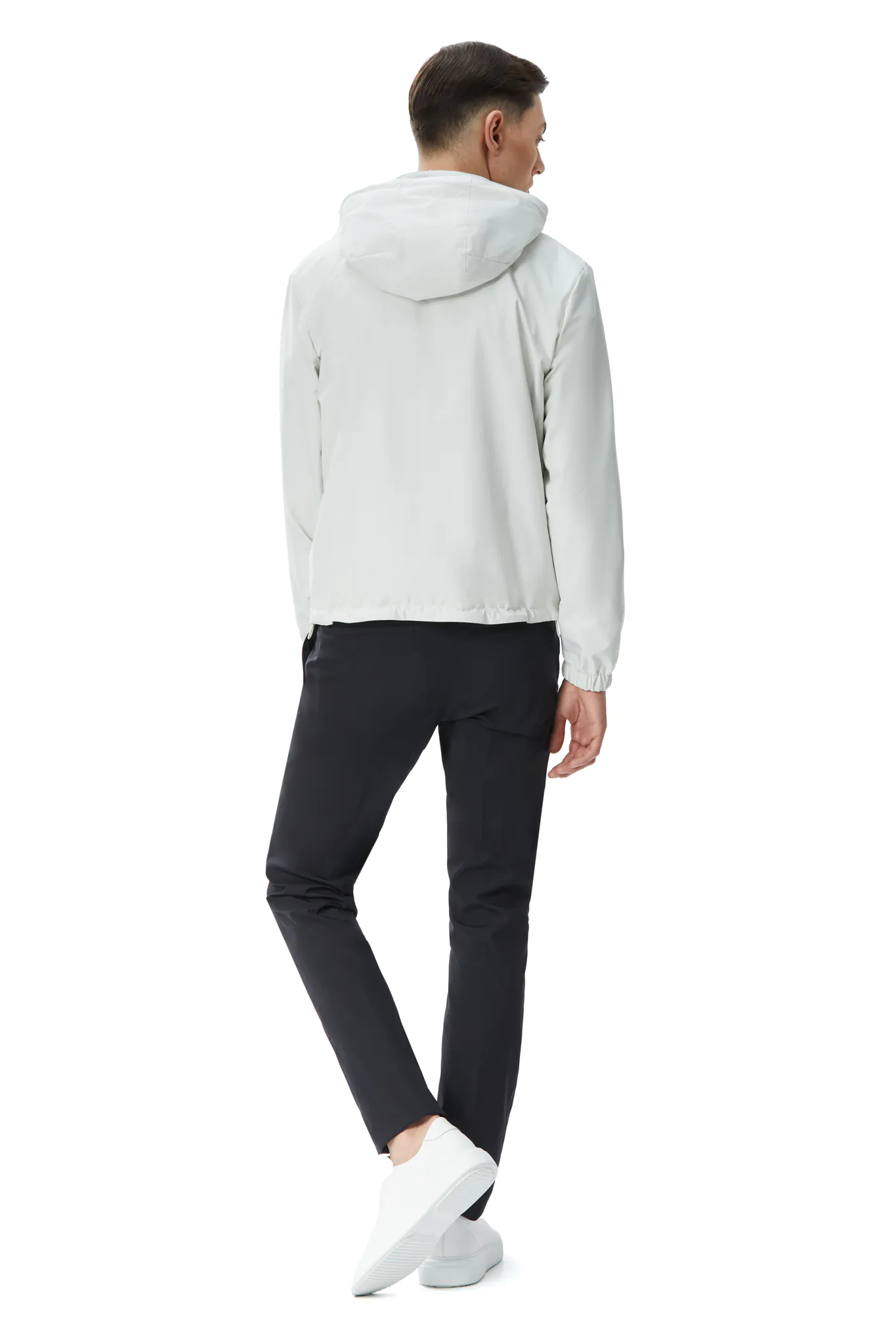 JACHETA REVERSIBILA ALB/GRI DIN MATERIAL TEHNO SI LANA - imagine 6