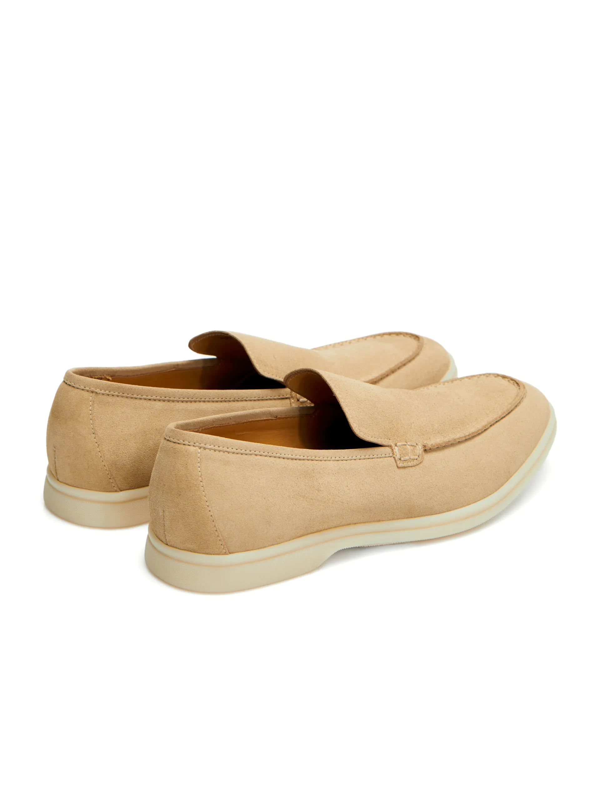 MOCASINI BEIGE DIN PIELE INTOARSA - imagine 4