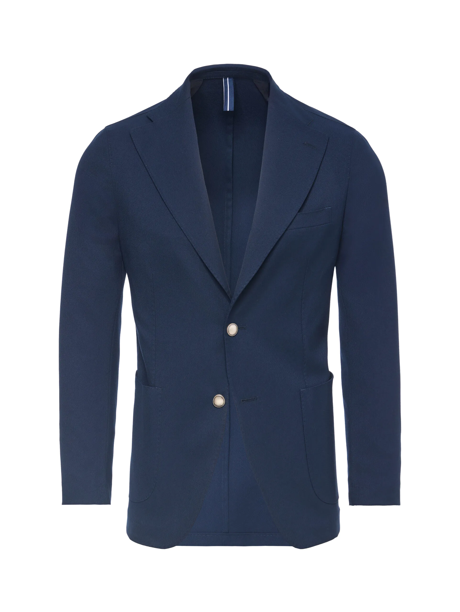 SACOU NAVY SLIM FIT CU REVER DECUPAT - imagine 3