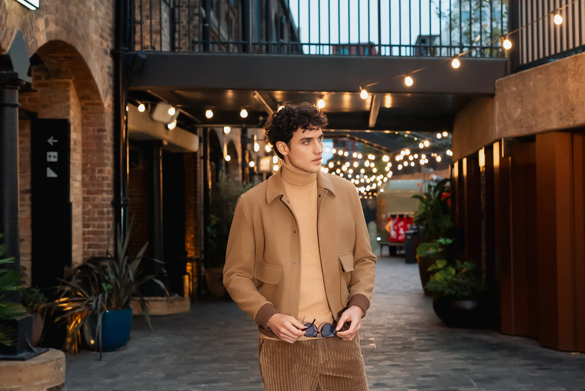 PULOVER PE GAT DIN BABY CASMIR, CAMEL - imagine 3