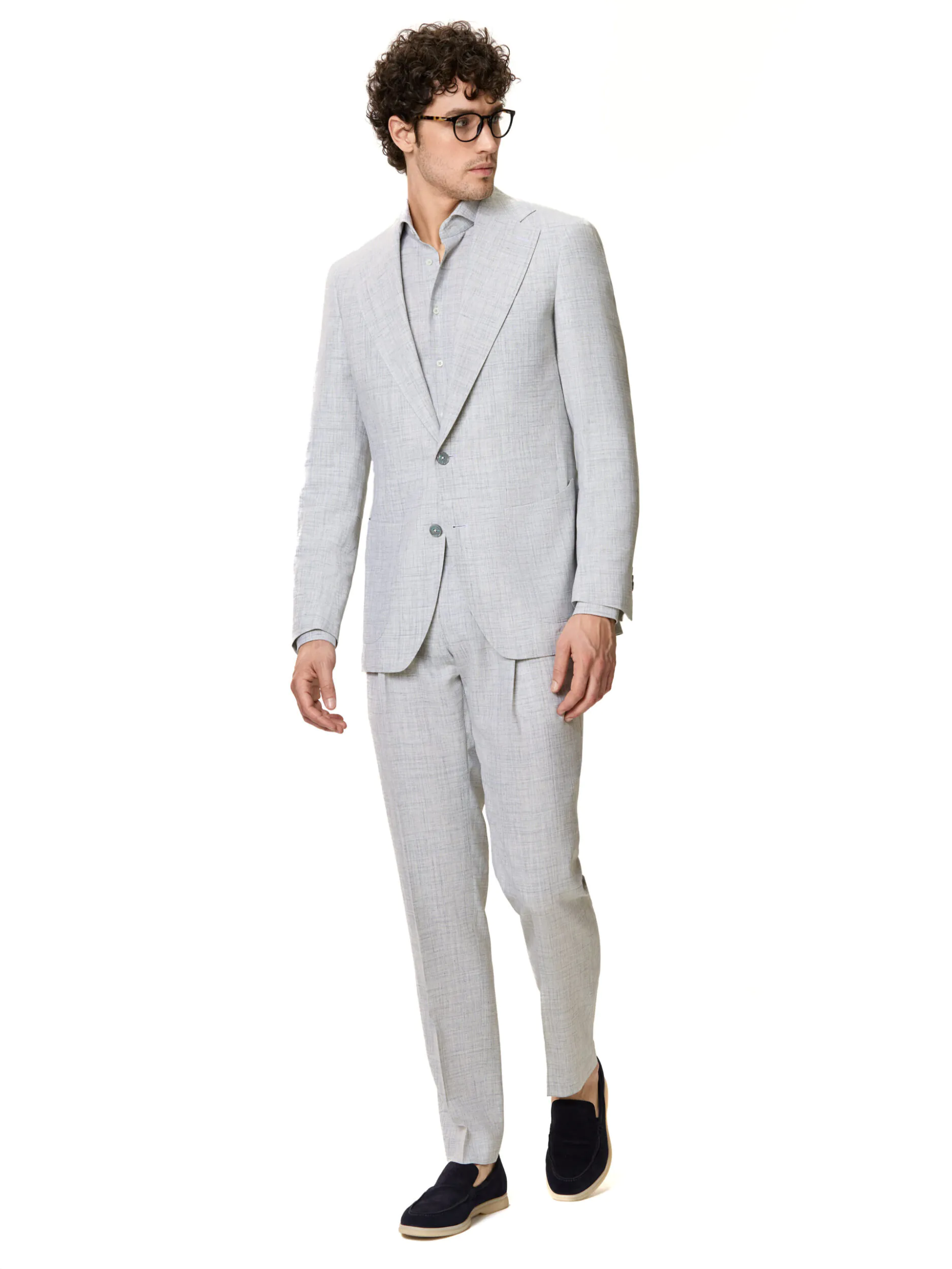COSTUM TESATURA LORO PIANA SUMMERTIME, MADE TO MEASURE, GRI - imagine 4
