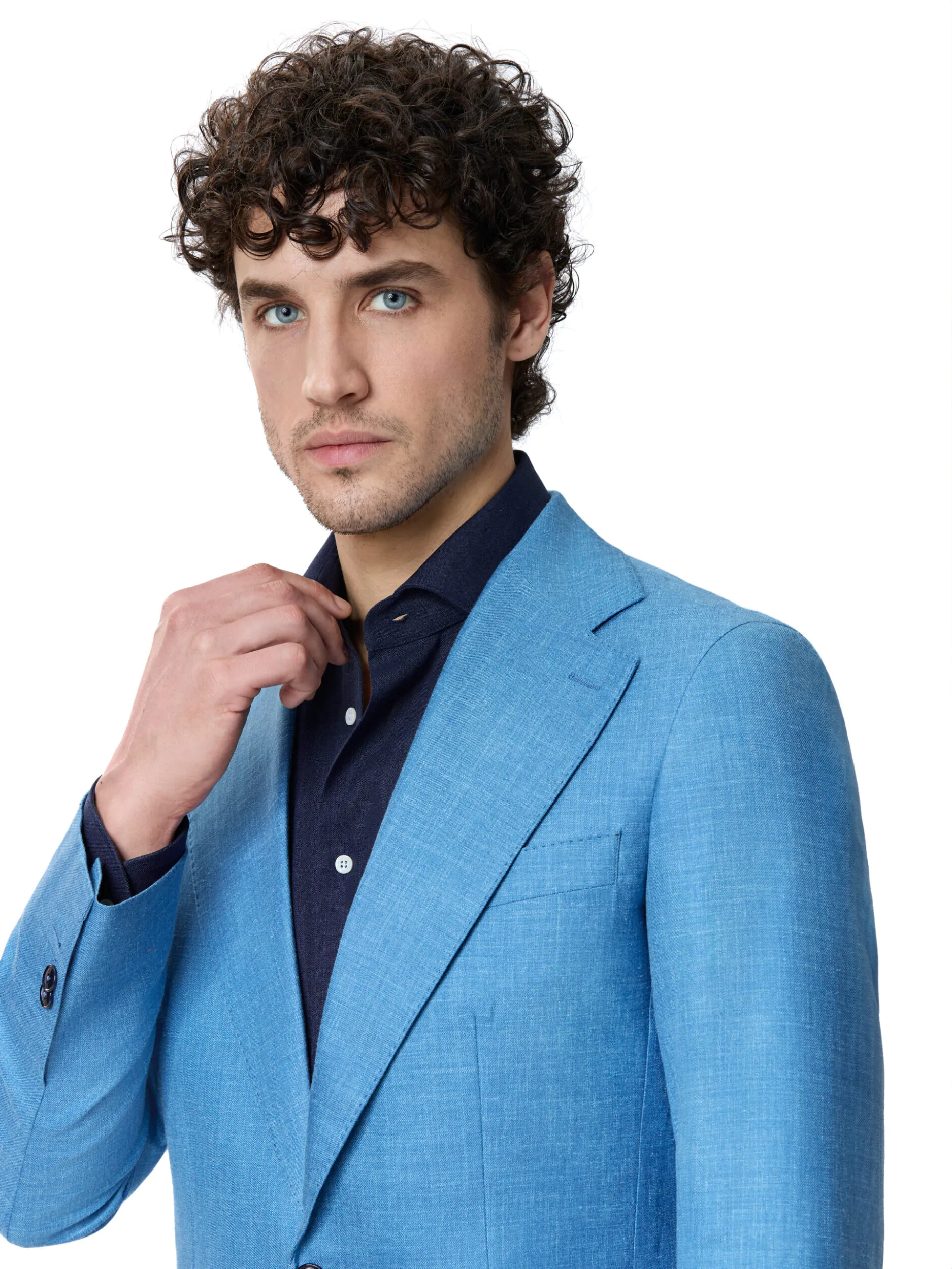 SACOU TESATURA TALLIA DI DELFINO, MADE TO MEASURE, ALBASTRU - imagine 6