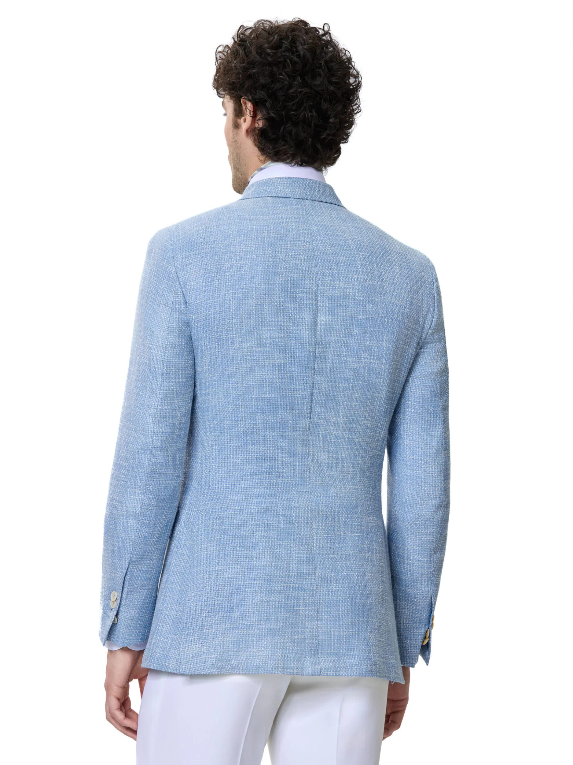 SACOU TESATURA LORO PIANA, MADE TO MEASURE, BLEU - imagine 3