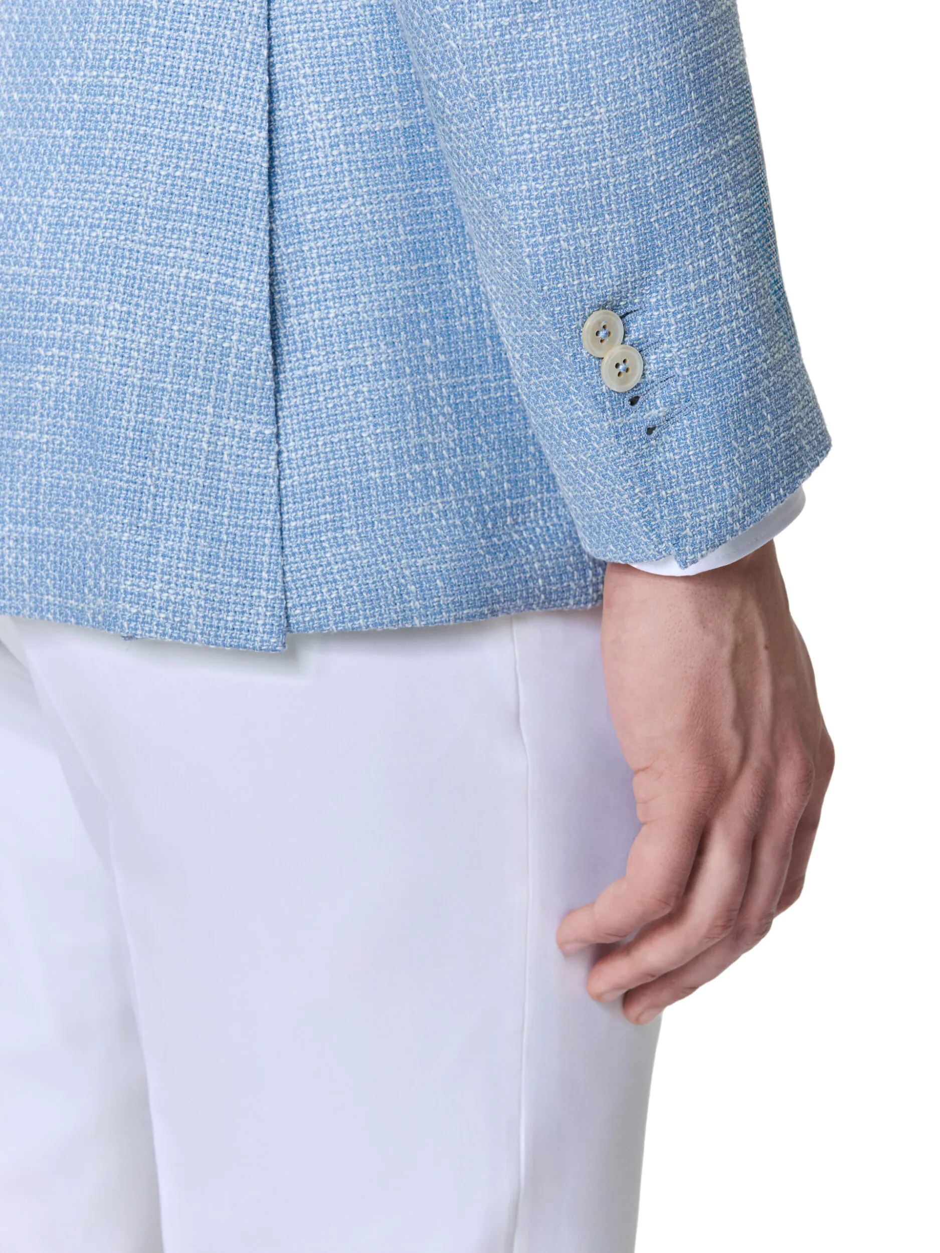 SACOU TESATURA LORO PIANA, MADE TO MEASURE, BLEU - imagine 4