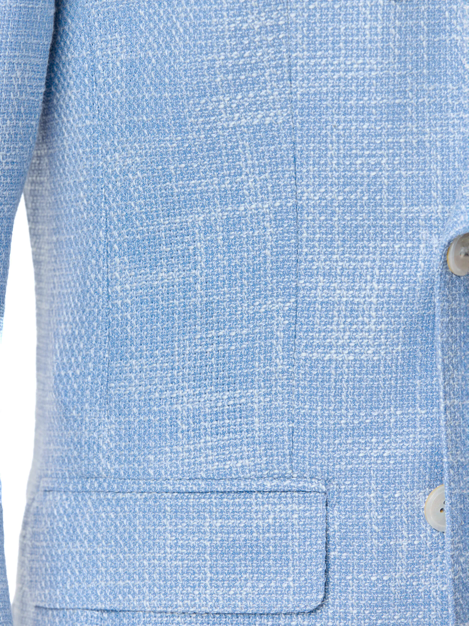 SACOU TESATURA LORO PIANA, MADE TO MEASURE, BLEU - imagine 5