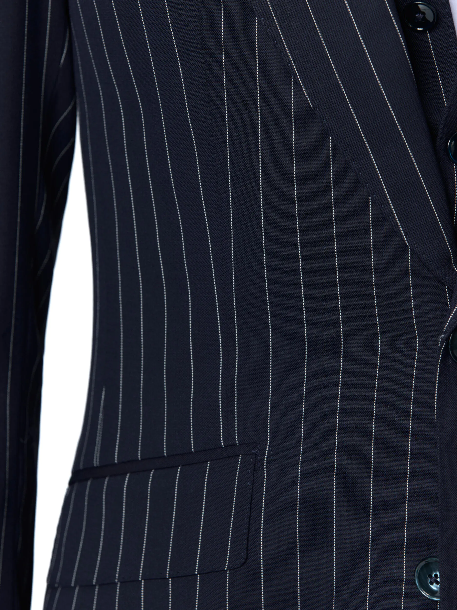 COSTUM TESATURA TALLIA DI DELFINO, MADE TO MEASURE, NEGRU CU DUNGI - imagine 6