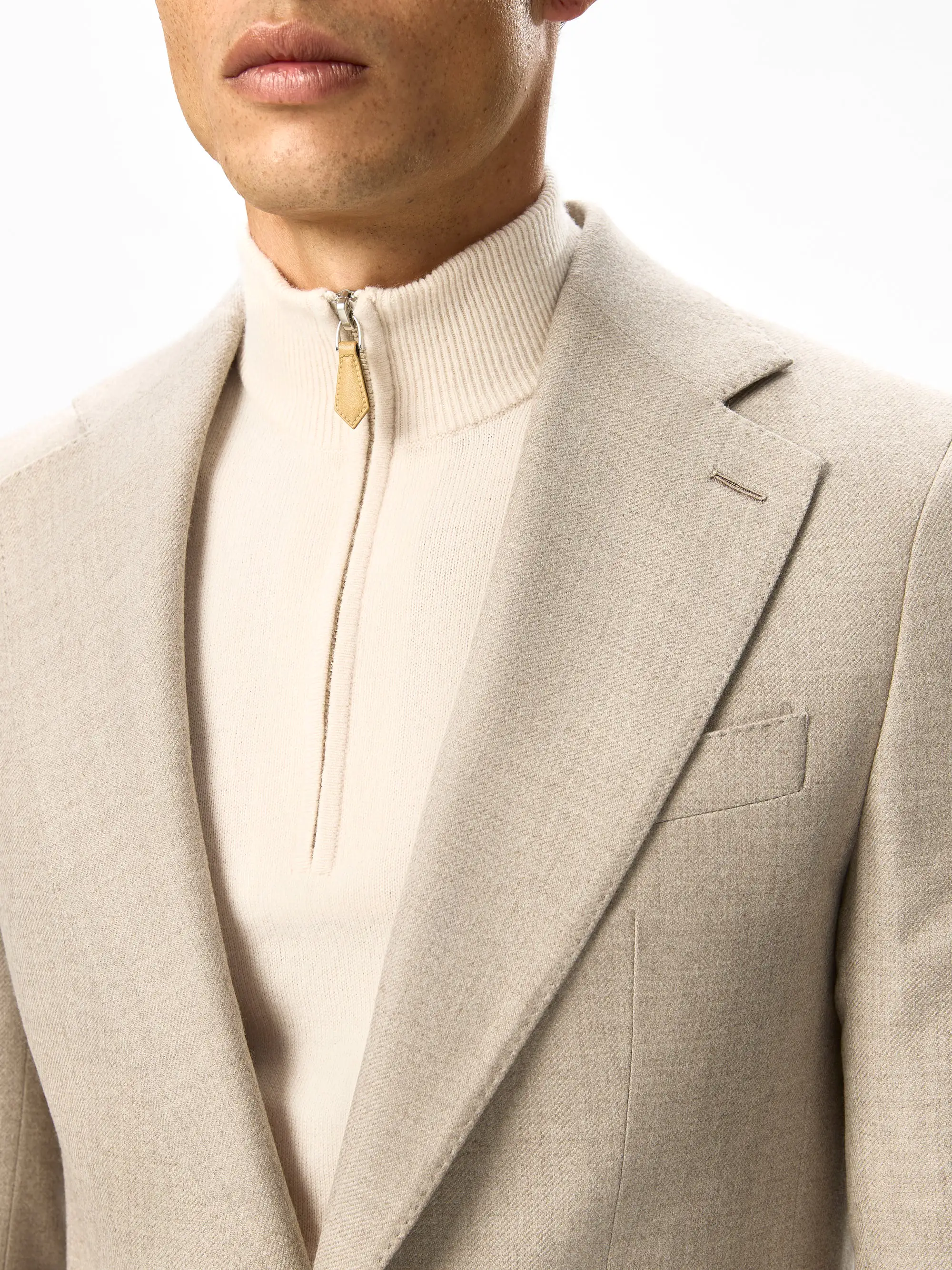 Sacou bej tesatura Vitale Barberis Canonico - imagine 4