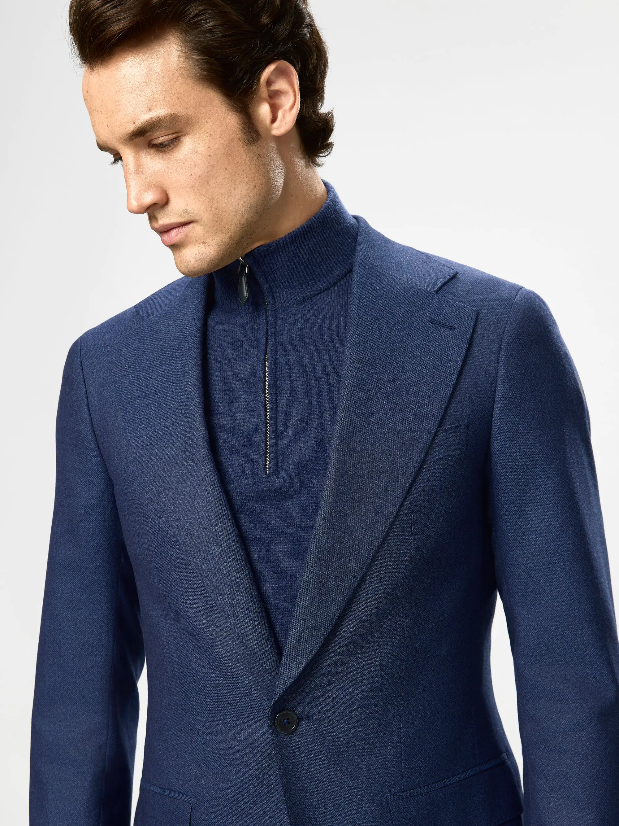 COSTUM albastru tesatura Vitale Barberis Canonico - imagine 3